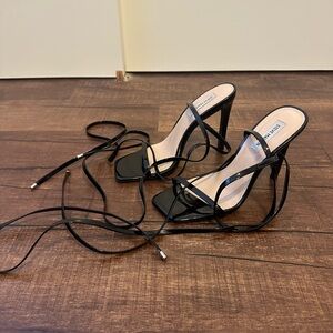 Women's Black Strappy Heels